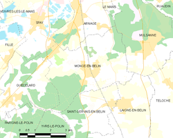 Map commune FR insee code 72200